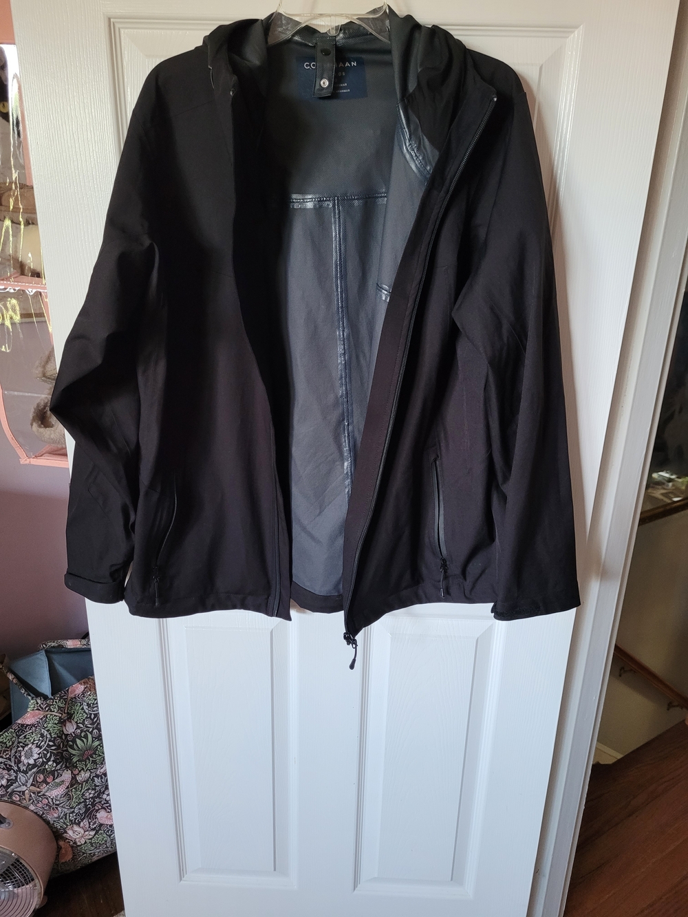 Cole Haan Black Lightweight Hooded Jacket